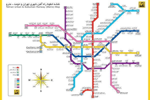 نقشه مترو تهران