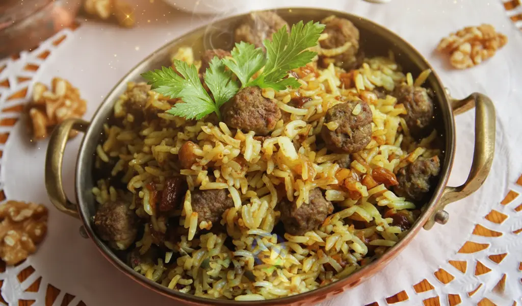 غذاهای محلی شیراز قنبر پلو شیرازی